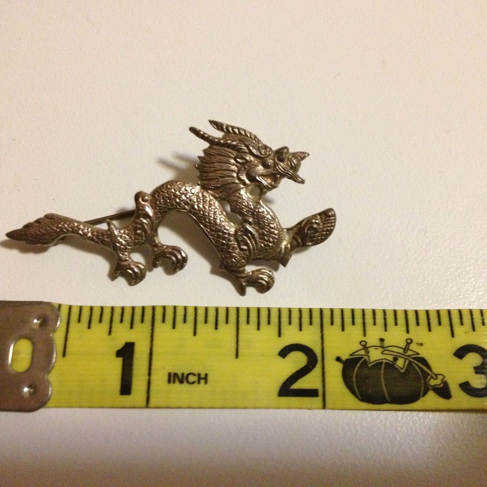 Unique Silver Dragon Brooch